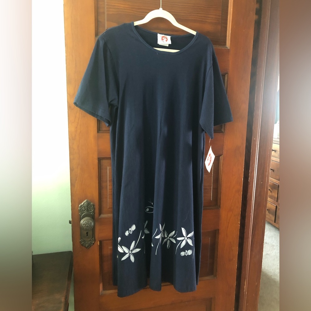 Navy summer swing dress